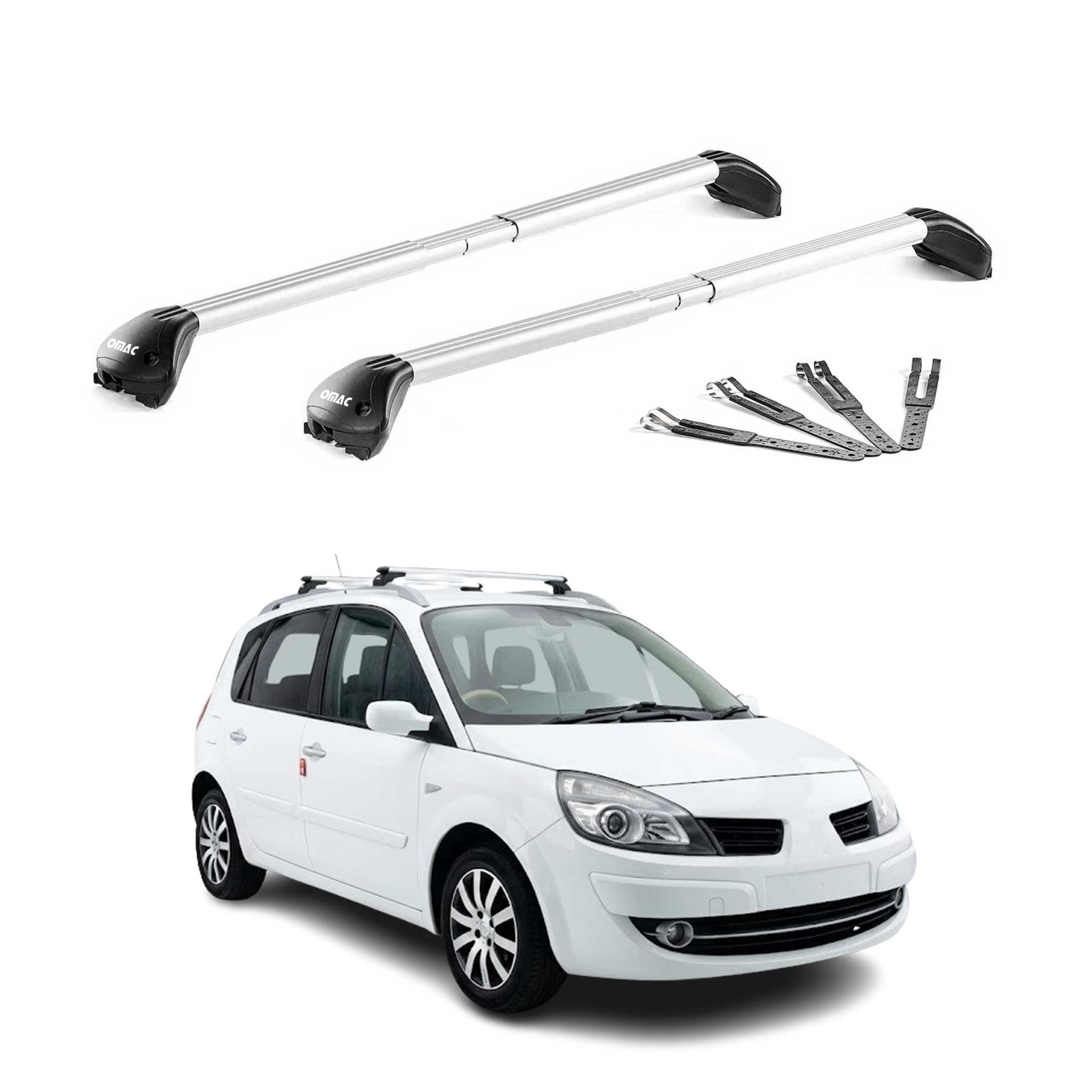 Dachträger Grundtäger für Renault Scenic mk3 / X-Mod 2009-2016 Alu Grau 2x ABE