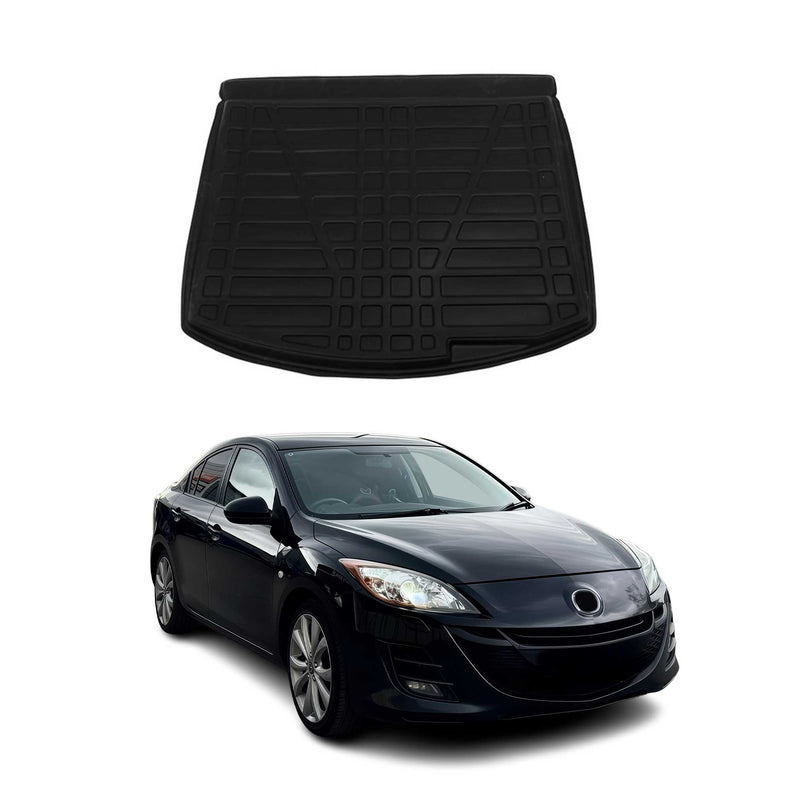 Kofferraumwanne Laderaumwanne für Mazda 3 Schrägheck 2009-2012 Gummi TPE Schwarz