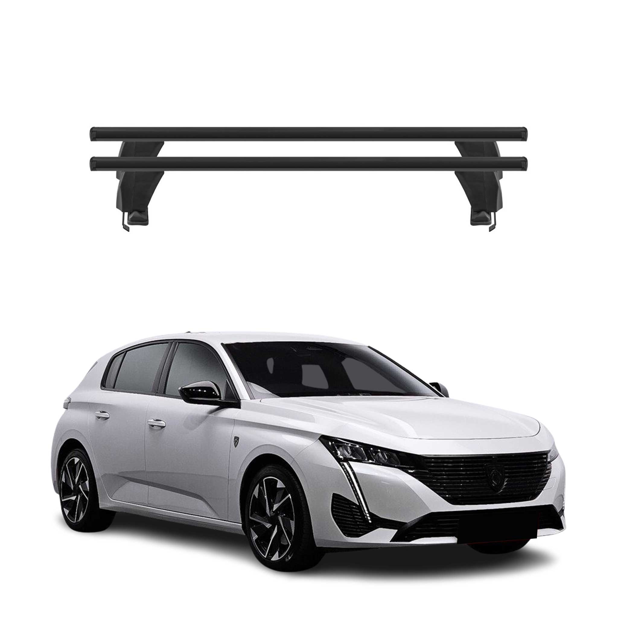 Menabo Dachträger Grundtäger für Peugeot 308 2021-2026 50kg Alu Schwarz 2 tlg