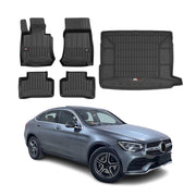 OMAC Fußmatten & Kofferraumwanne Set für Mercedes GLC X253 2015-2019 Gummi 5x