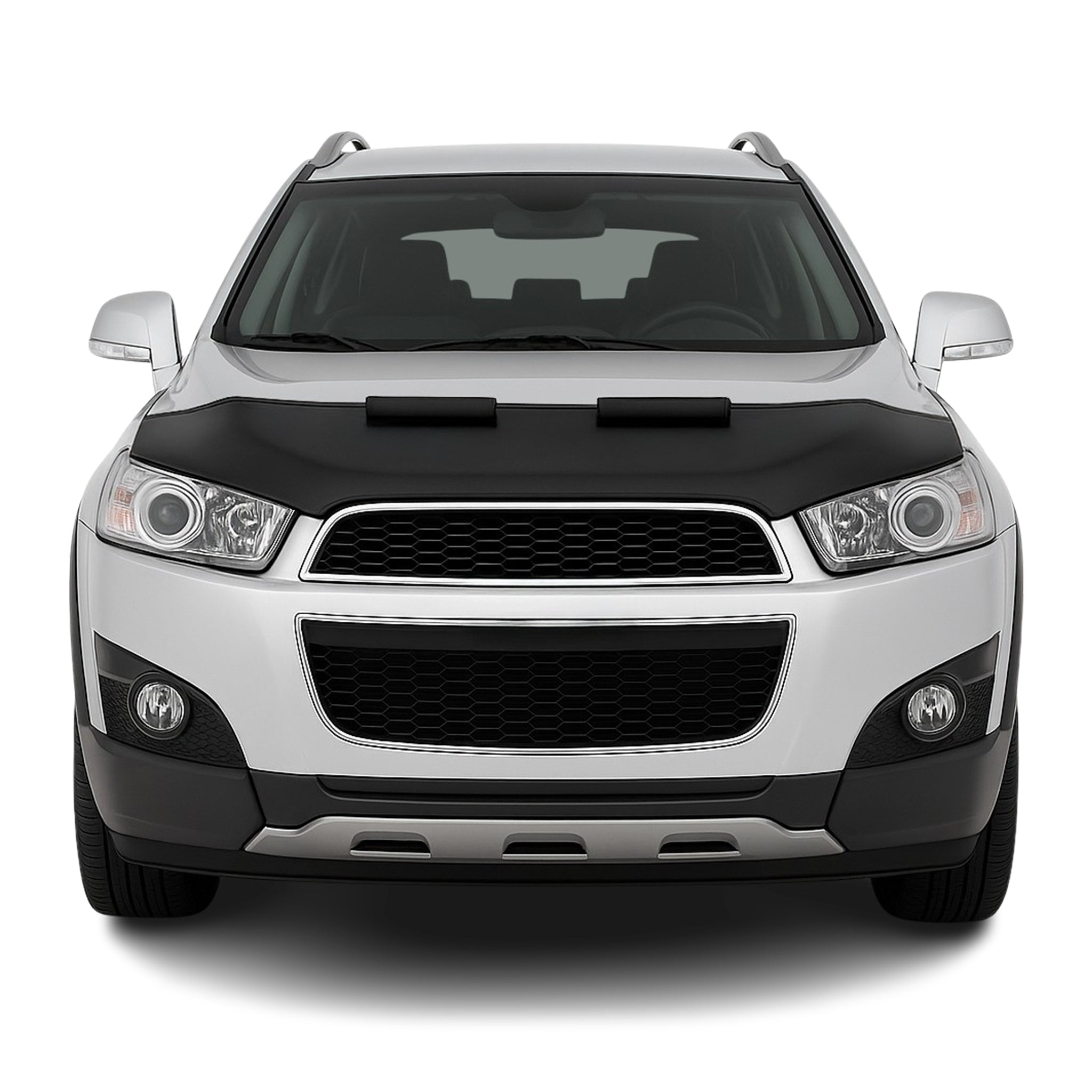 Haubenbra Steinschlagschutz für Chevrolet Captiva 2011-2016 Schwarz Halb