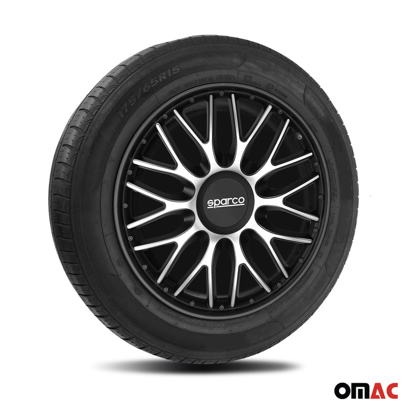 Sparco Radkappen 14 Zoll Roma Silber Schwarz 4tlg