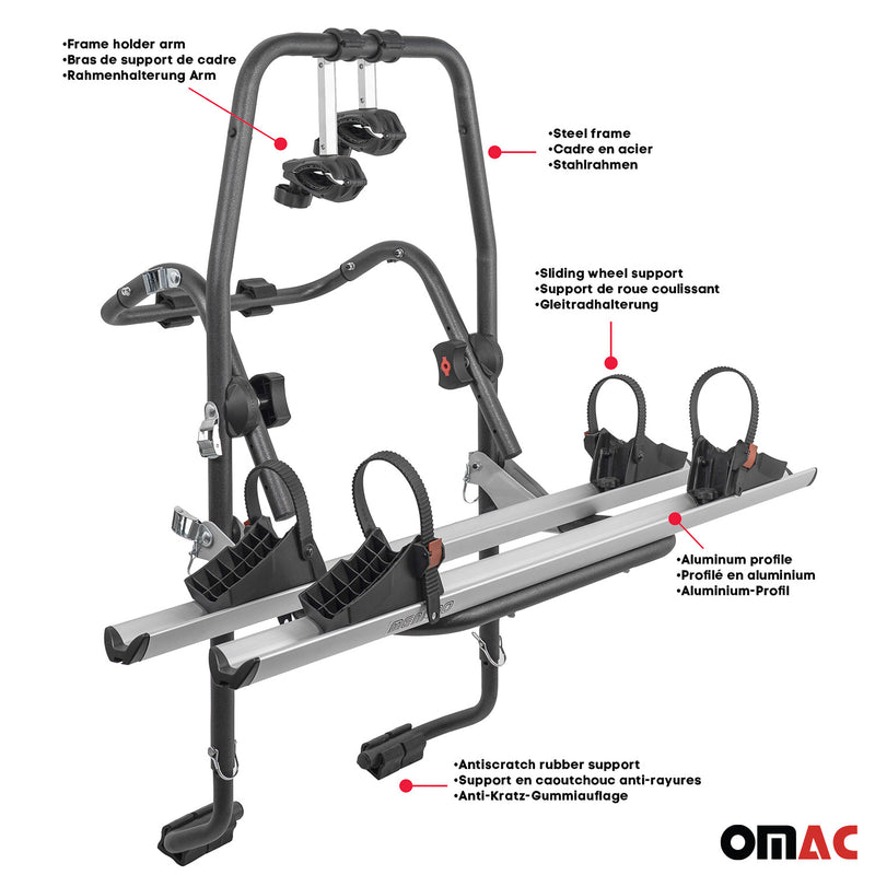 Heckklappe Fahrradträger E Bike Kia Rio YB Schrägheck 2 Fahrräder