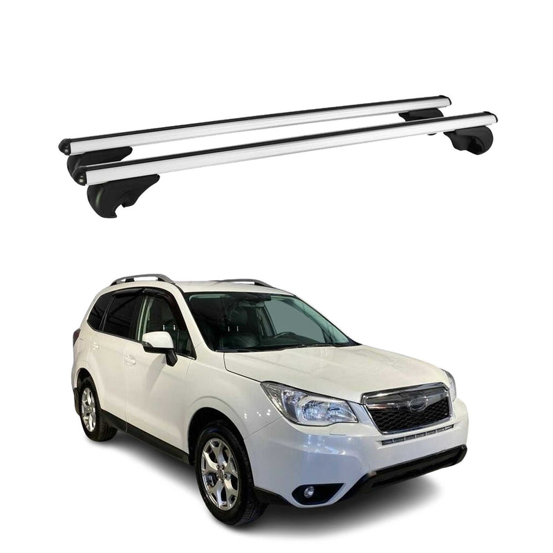 Dachträger Grundtäger für Subaru Forester mk4 2013-2018 75kg Alu Silber 2 tlg