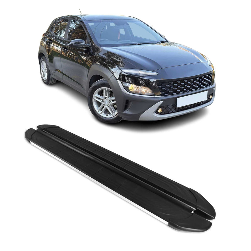 Trittbretter Seitenschweller für Hyundai Kona 2018-2025 Aluminium Schwarz Silber