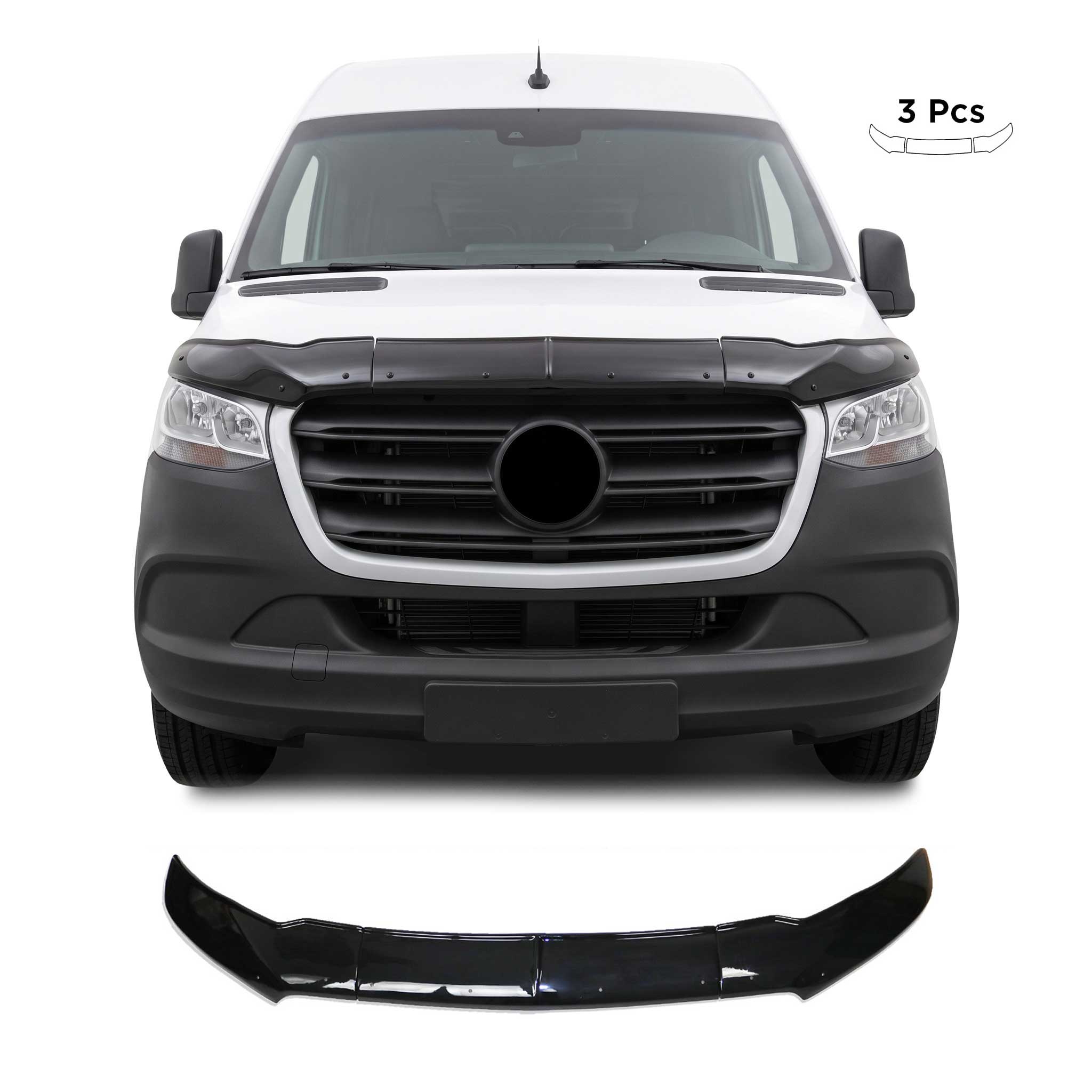 Motorhaube Deflektor Steinschlagschutz für Mercedes Sprinter W907 2018-2026 3tlg
