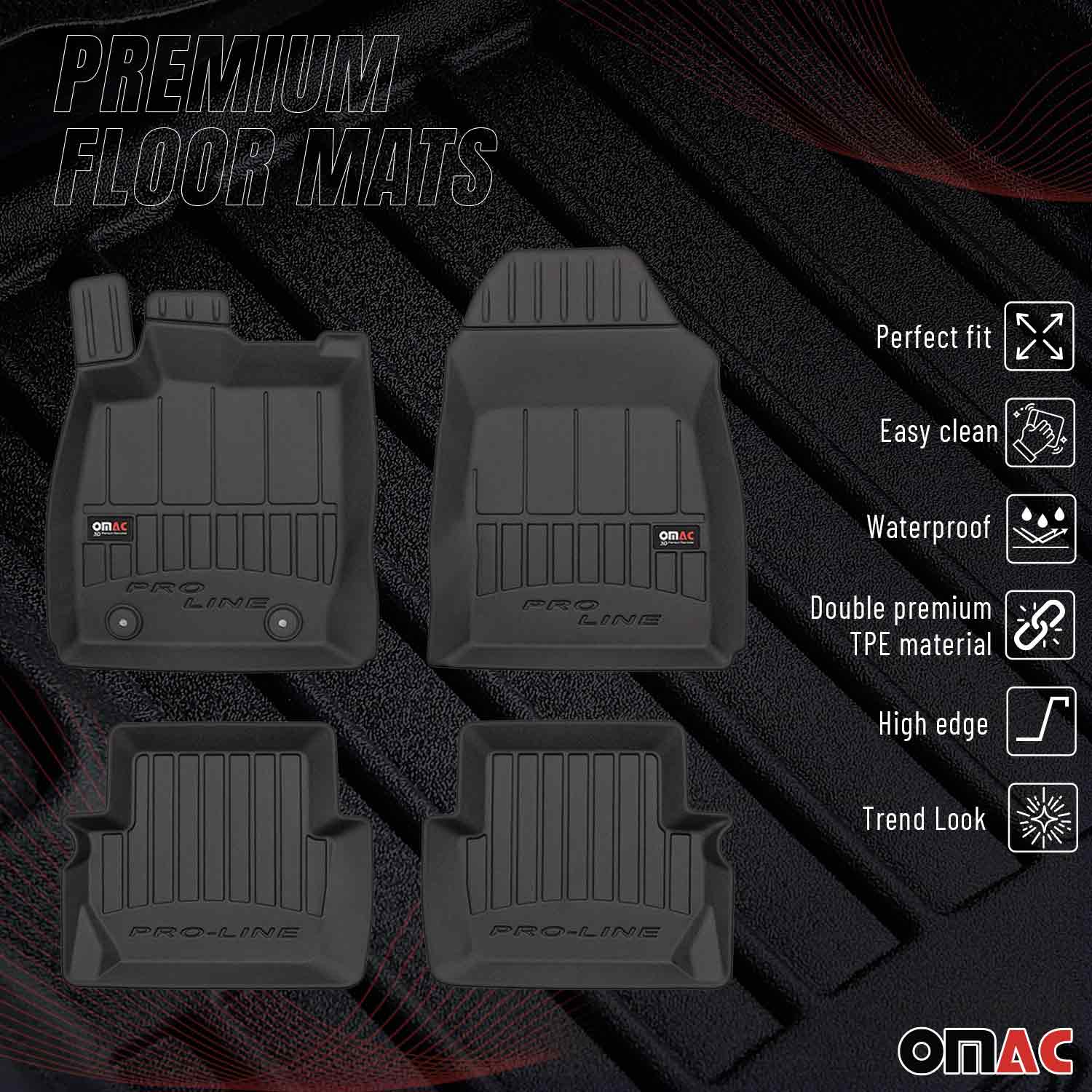 OMAC Gummi Fußmatten für Ford Fiesta 2008-2017 5tür Premium Gummi Schwarz 4tlg