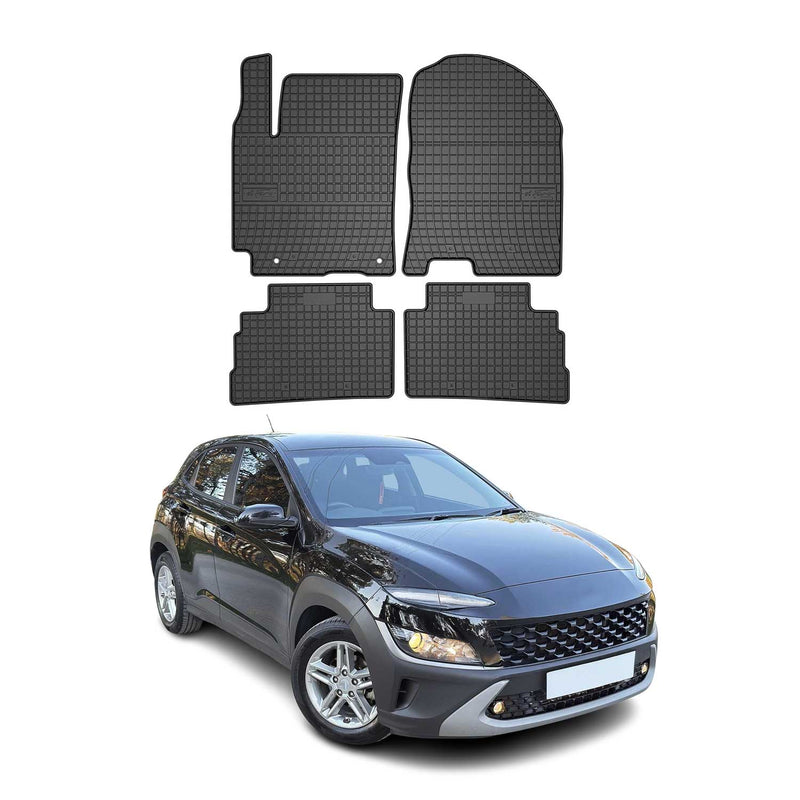 OMAC Gummi Fußmatten für Hyundai Kona 2017-2025 Automatten Gummi Schwarz 4tlg