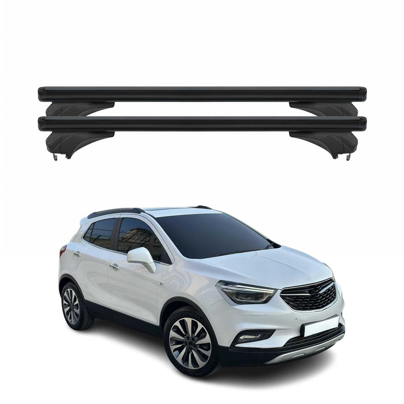 Menabo Dachträger Grundtäger für Opel Mokka X 2016-2020 FL Aluminium Schwarz 2x