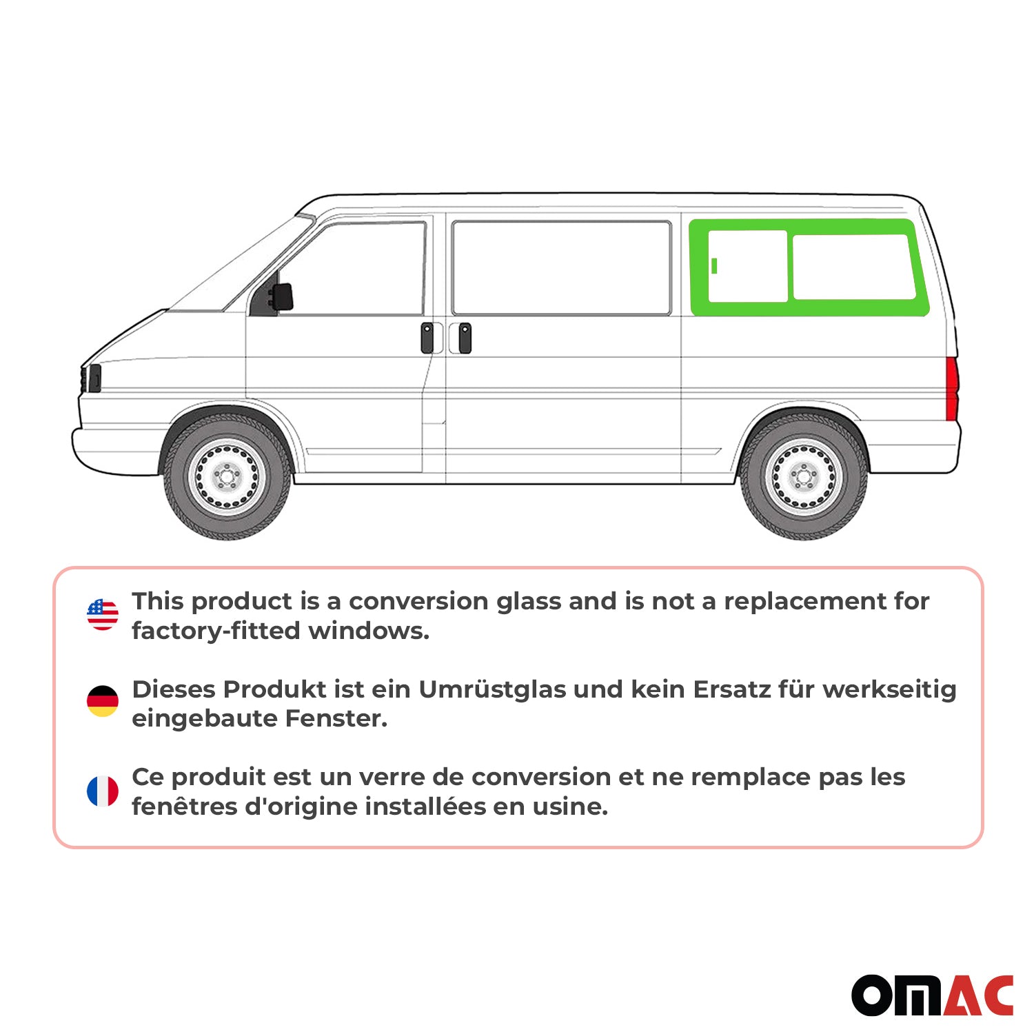 Seitenfenster Schiebefenster für VW T4 Transporter 1990-2003 Hinten Links L2