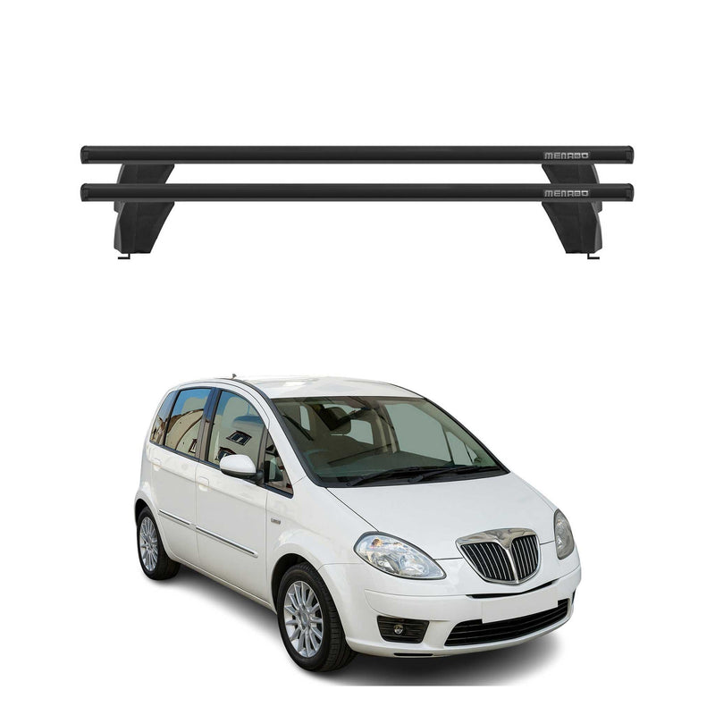 Menabo Dachträger Grundtäger für Lancia Musa 2004-2006 75kg Alu Schwarz 2 tlg