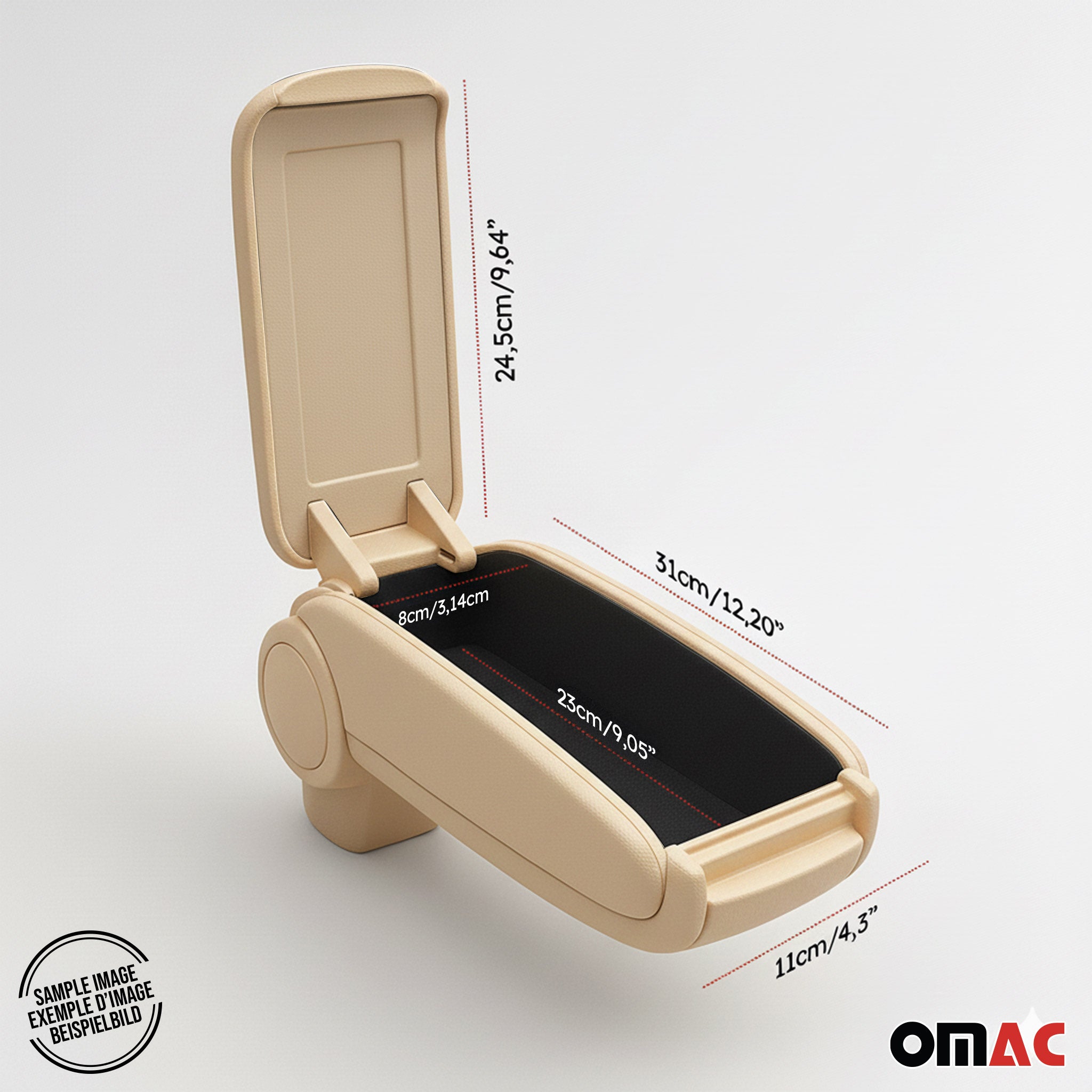 Mittelarmlehne Armlehne Mittelkonsole für Ford Focus 2015-2018 PU-Leder Beige