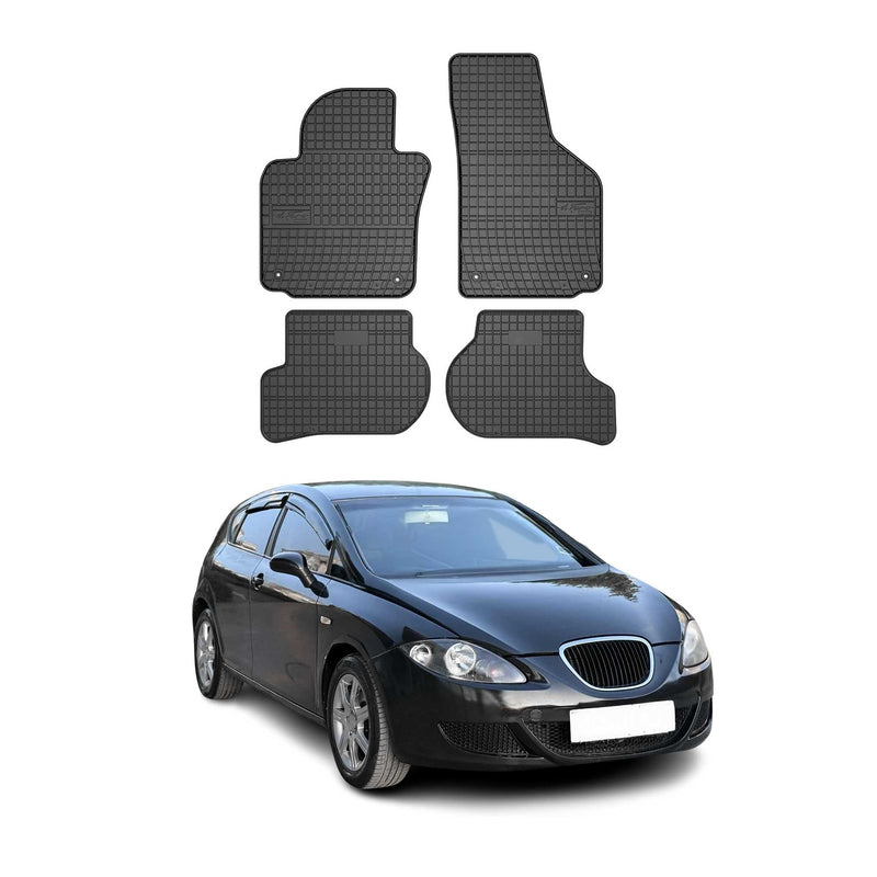 OMAC Gummi Fußmatten für Seat Leon 2005-2013 Automatten Gummi TPE Schwarz 4tlg
