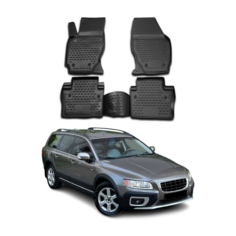 OMAC Gummimatten Fußmatten für Volvo XC70 2007-2021 TPE Automatten Schwarz 4x