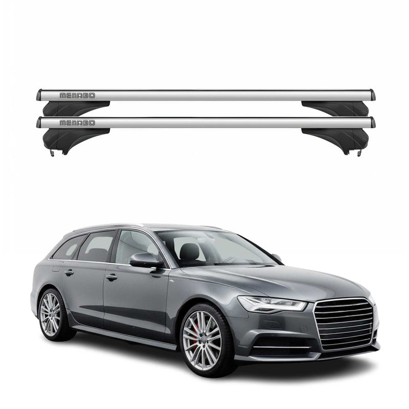 Menabo Dachträger Grundtäger für Audi A6 4G Avant 2015-2018 Aluminium Silber 2x