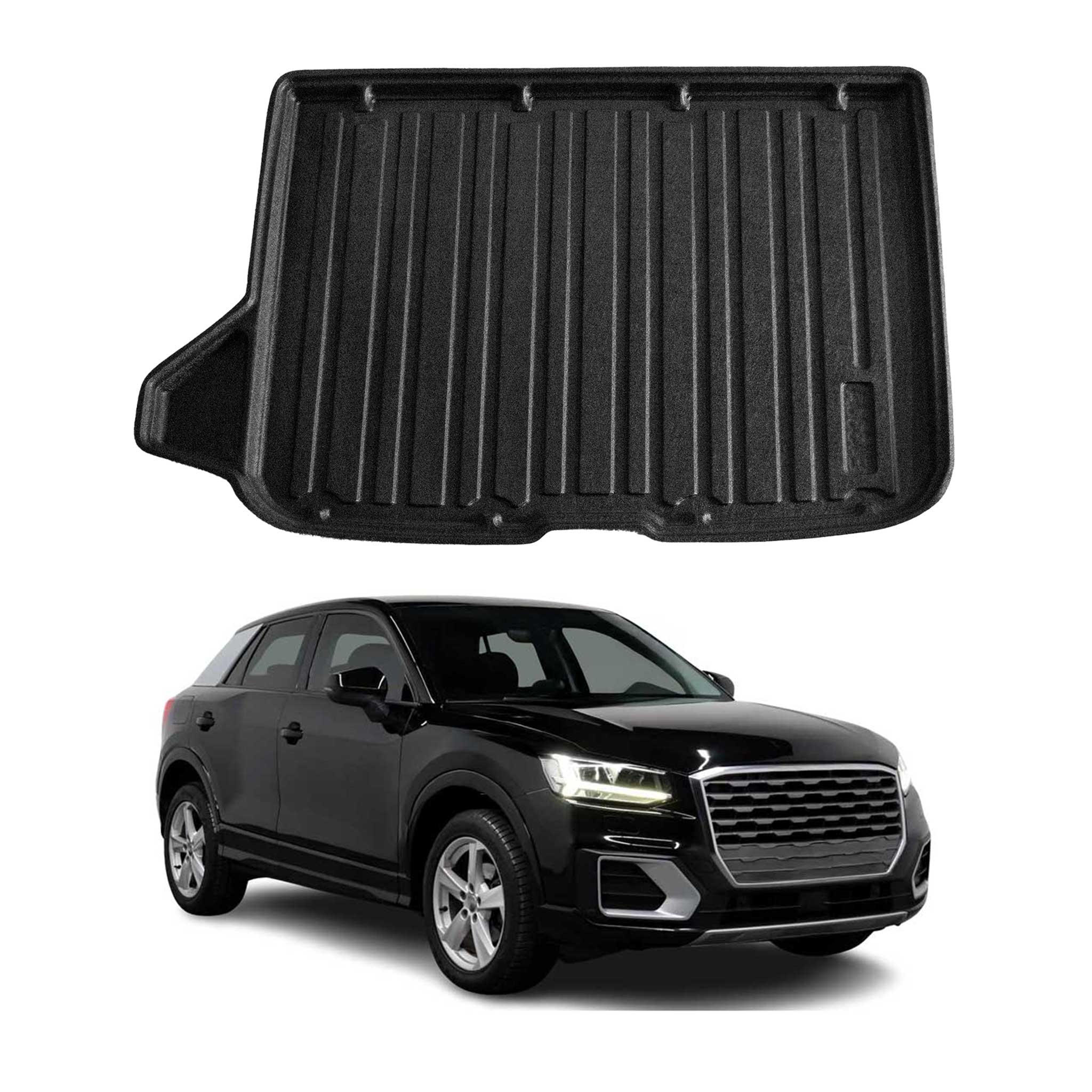Kofferraumwanne Laderaumwanne für Audi Q2 2017-2026 Untere Gummi TPE Schwarz