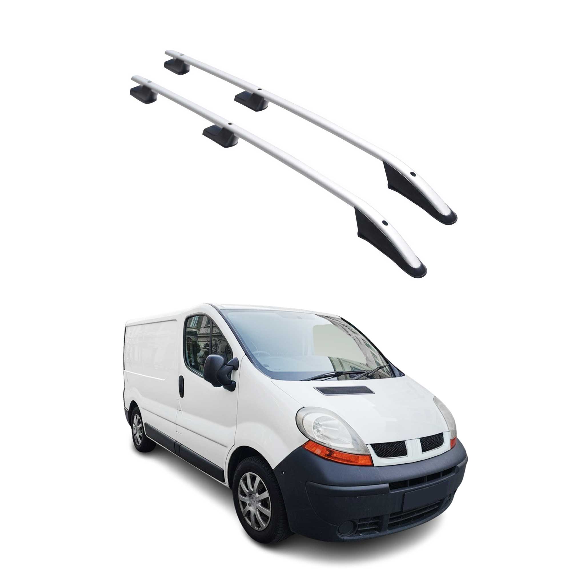 Alu Dachreling Querträger für Opel Vivaro 2001-2014 L1 Kurzer Radstand Grau