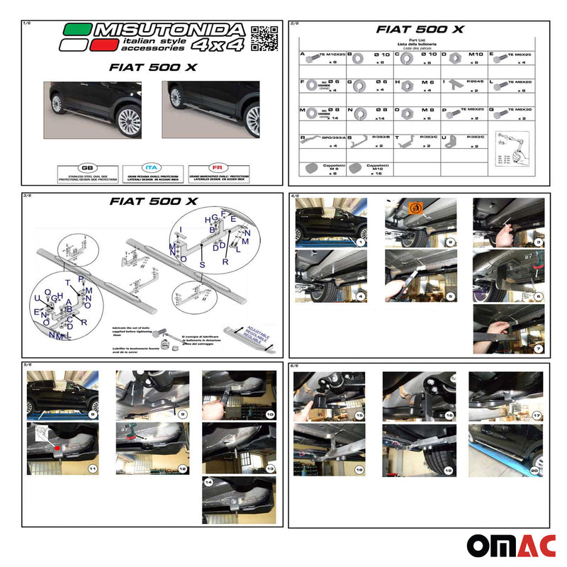 2014-2024 Jeep Renegade Edelstahl Seitenschweller Schwellerrohre Silber 2x