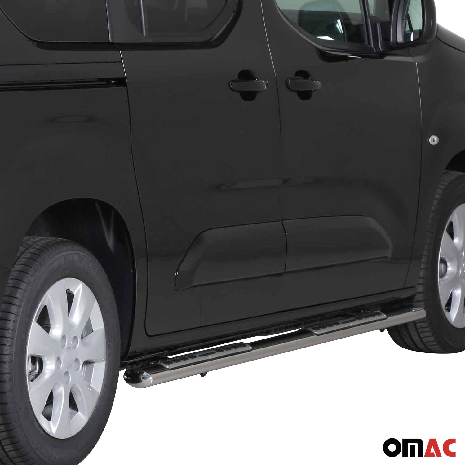 Edelstahl Seitenschweller Schwellerrohre für Opel Combo 2019-2026 Kurzer Silber