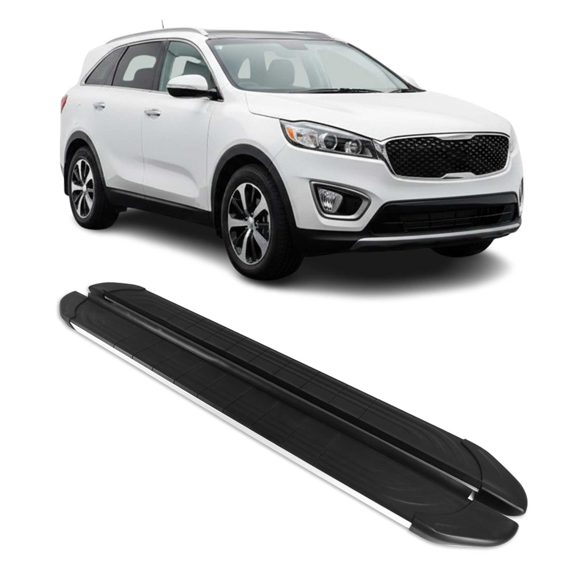 Trittbretter Seitenschweller für Kia Sorento 2015-2020 Aluminium Schwarz Silber