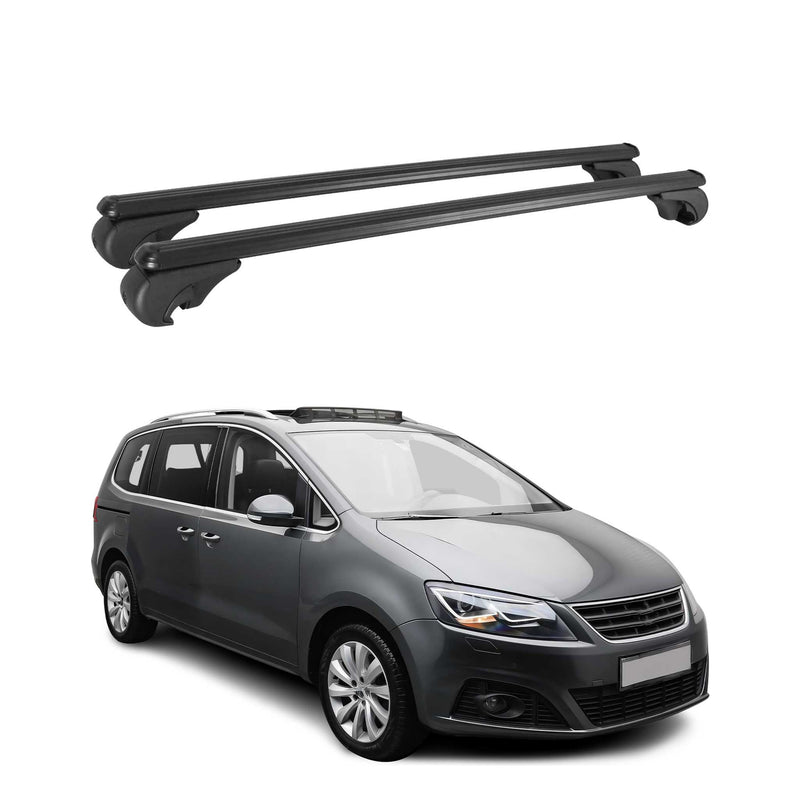 Dachträger für Seat Alhambra 2010-2025 Gepäckträger Grundträger Alu Schwarz 2x
