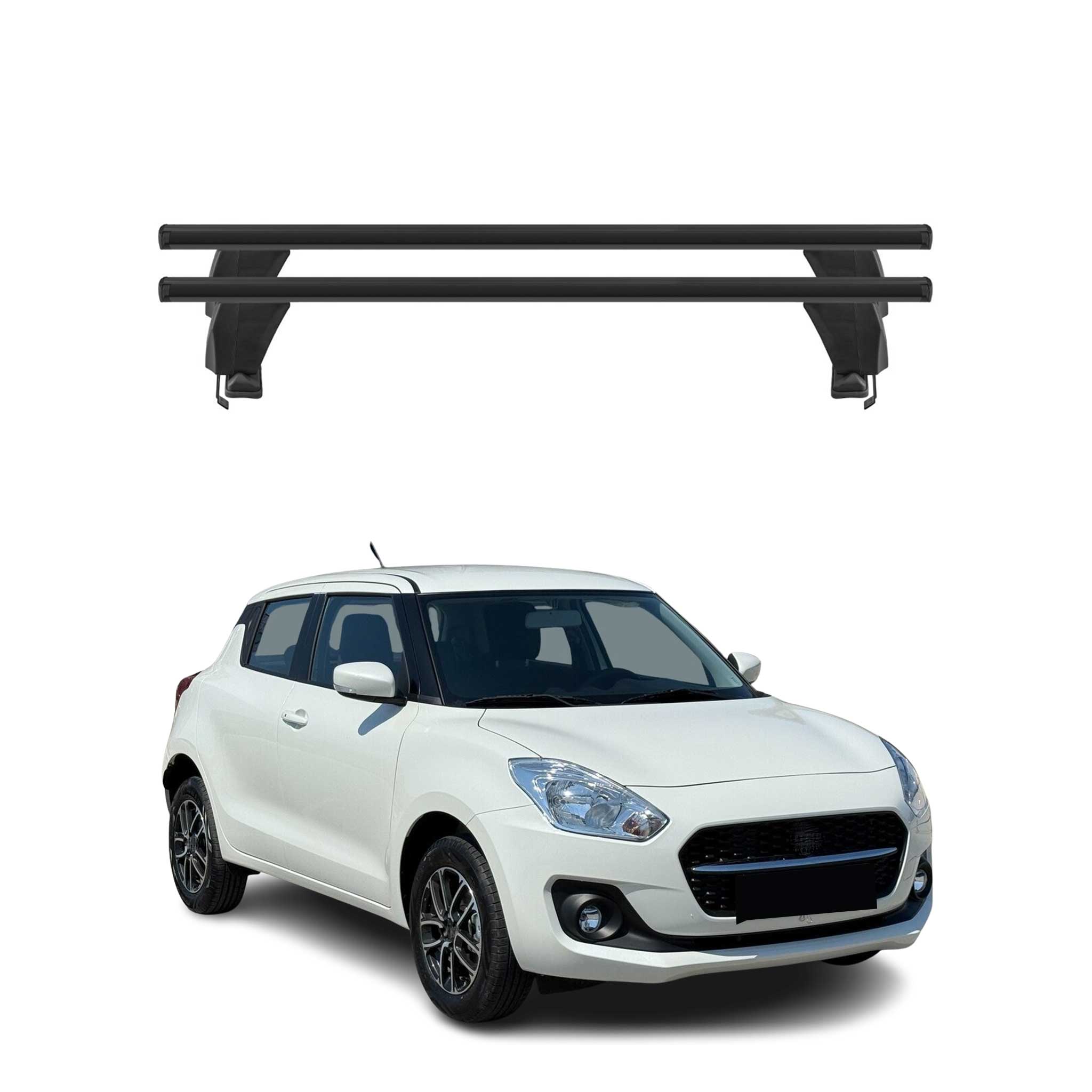 Menabo Dachträger Grundtäger für Suzuki Swift mk3 2017-2024 50kg Alu Schwarz 2x