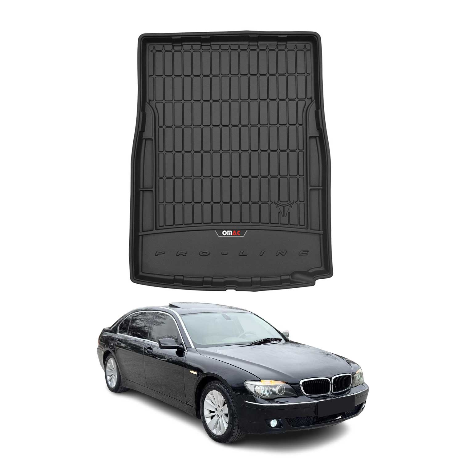 OMAC Gummi Kofferraumwanne für BMW 7er F01 Kurzer 2008-15 Laderaumwanne Schwarz