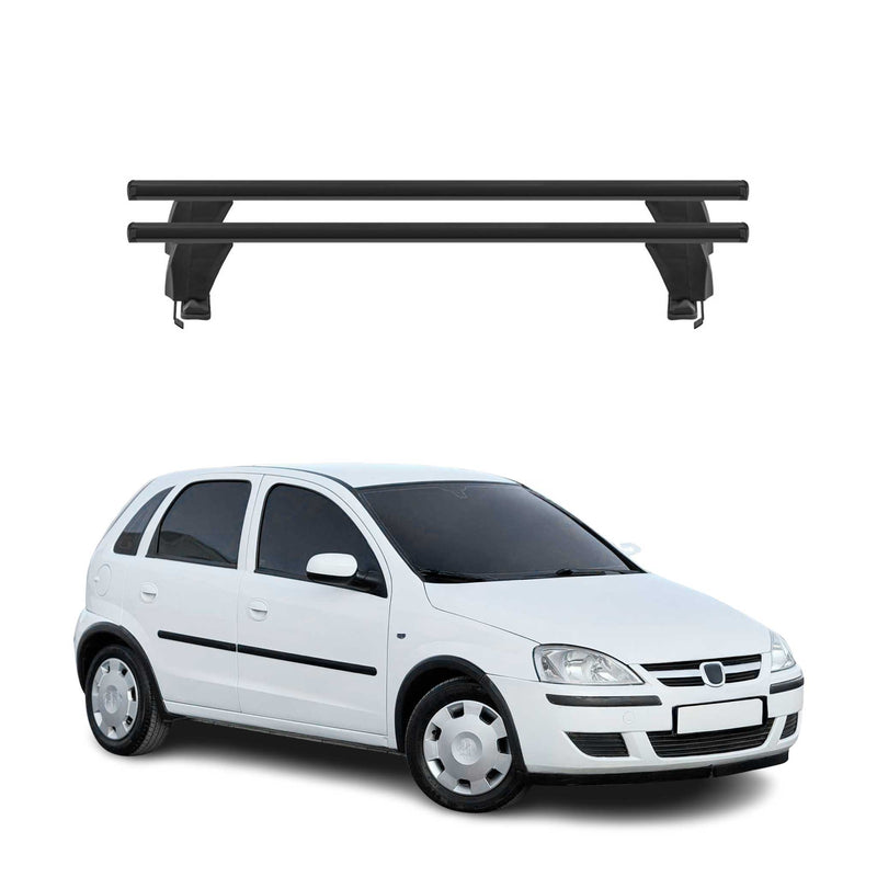 Menabo Dachträger Grundtäger für Opel Corsa C 2000-2006 50kg Alu Schwarz 2tlg