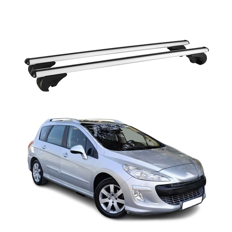 Dachträger Grundtäger für Peugeot 308 Kombi 2007-2013 75kg Alu Silber 2 tlg