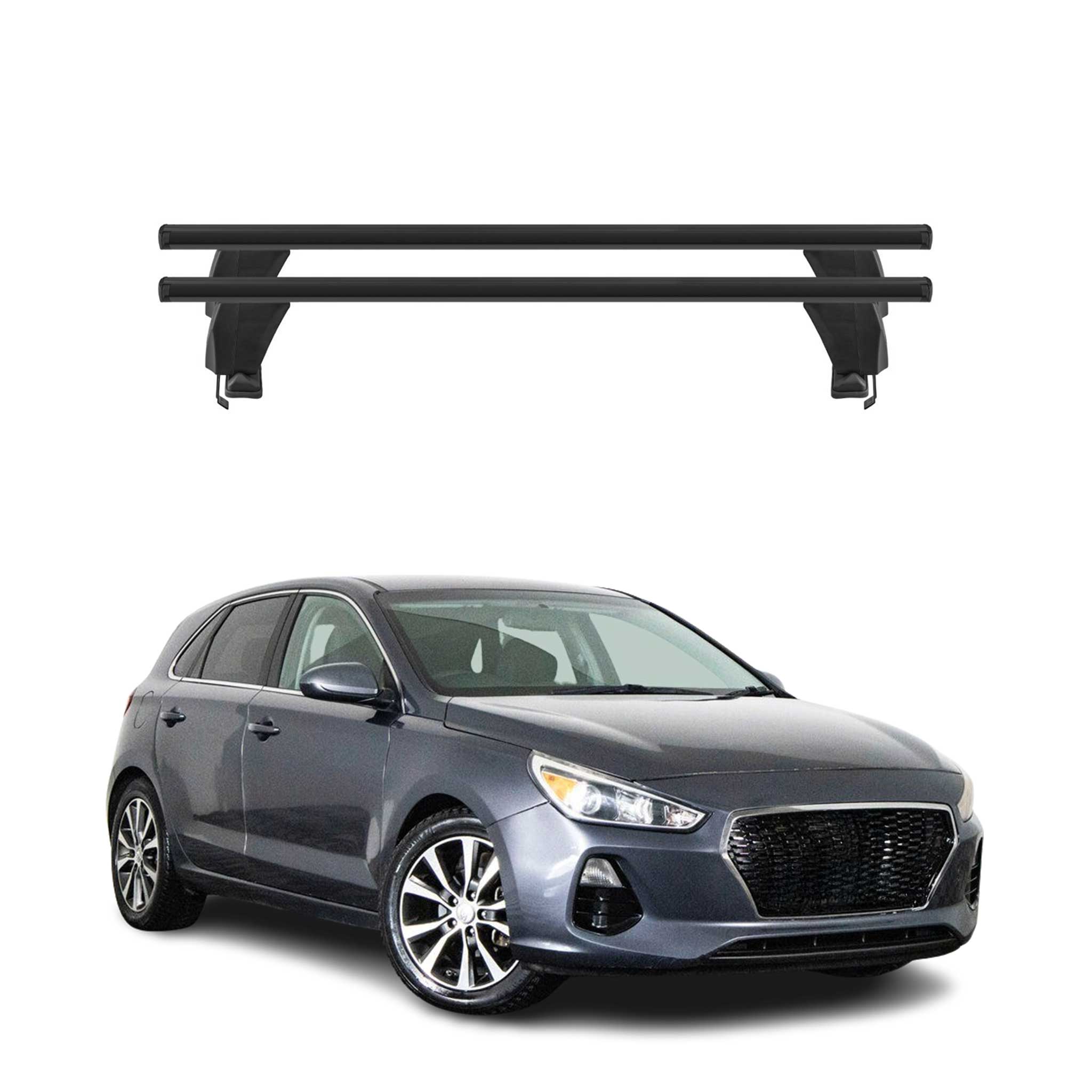 Menabo Dachträger Grundtäger für Hyundai Elantra GT 2017-2020 50kg Alu Schwarz