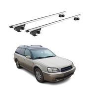 Dachträger Grundtäger für Subaru Outback mk2 1999-2003 90kg Alu Silber 2 tlg ABE