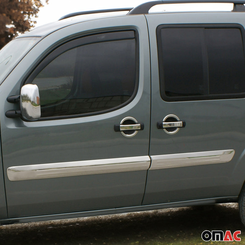 Seitentürleiste Türleisten Türschutzleiste für Fiat Doblo 2006-2010 Edelstahl 4x