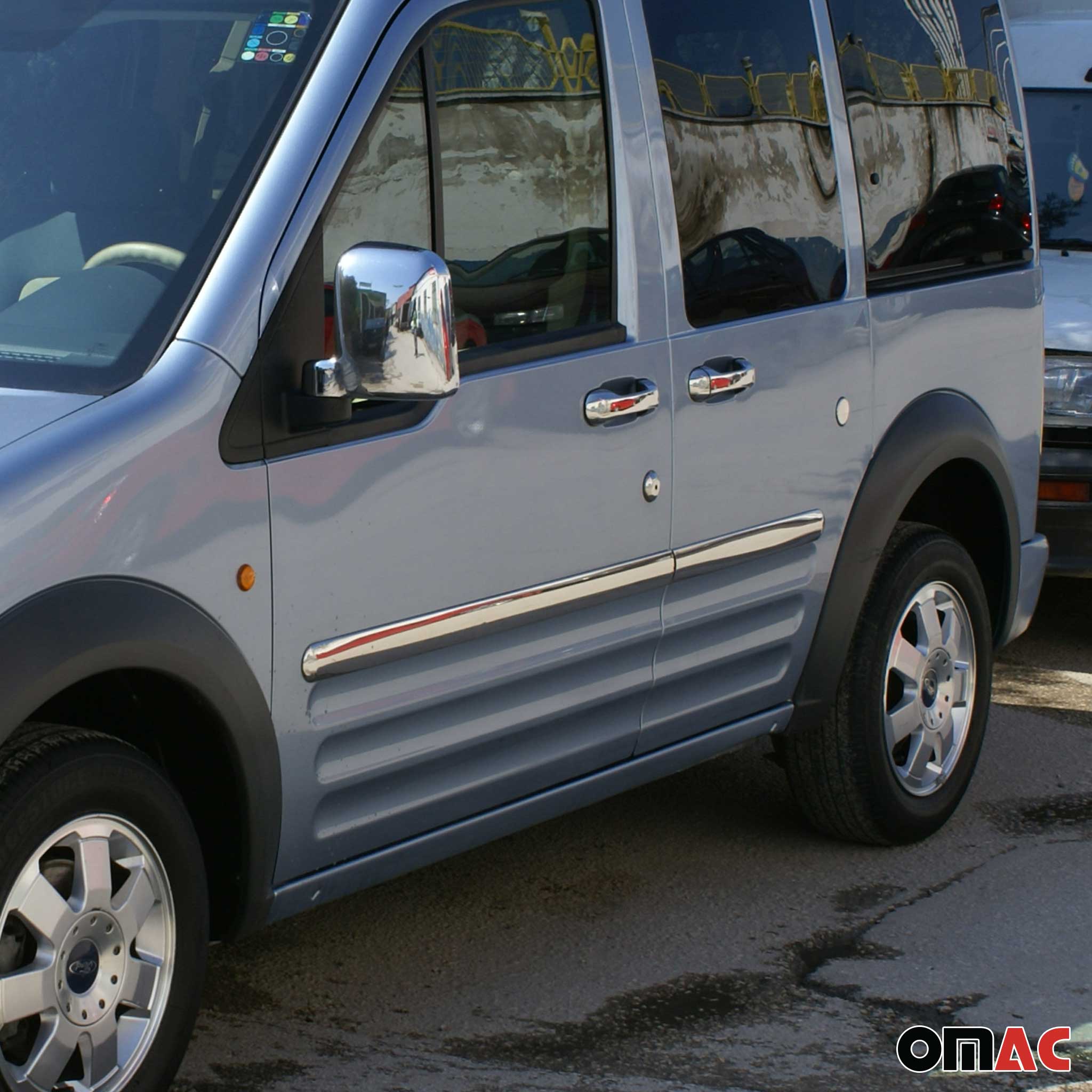 Seitentürleiste Türleisten Türschutz Chrom für Ford Connect 2002-2013 L2 Langer