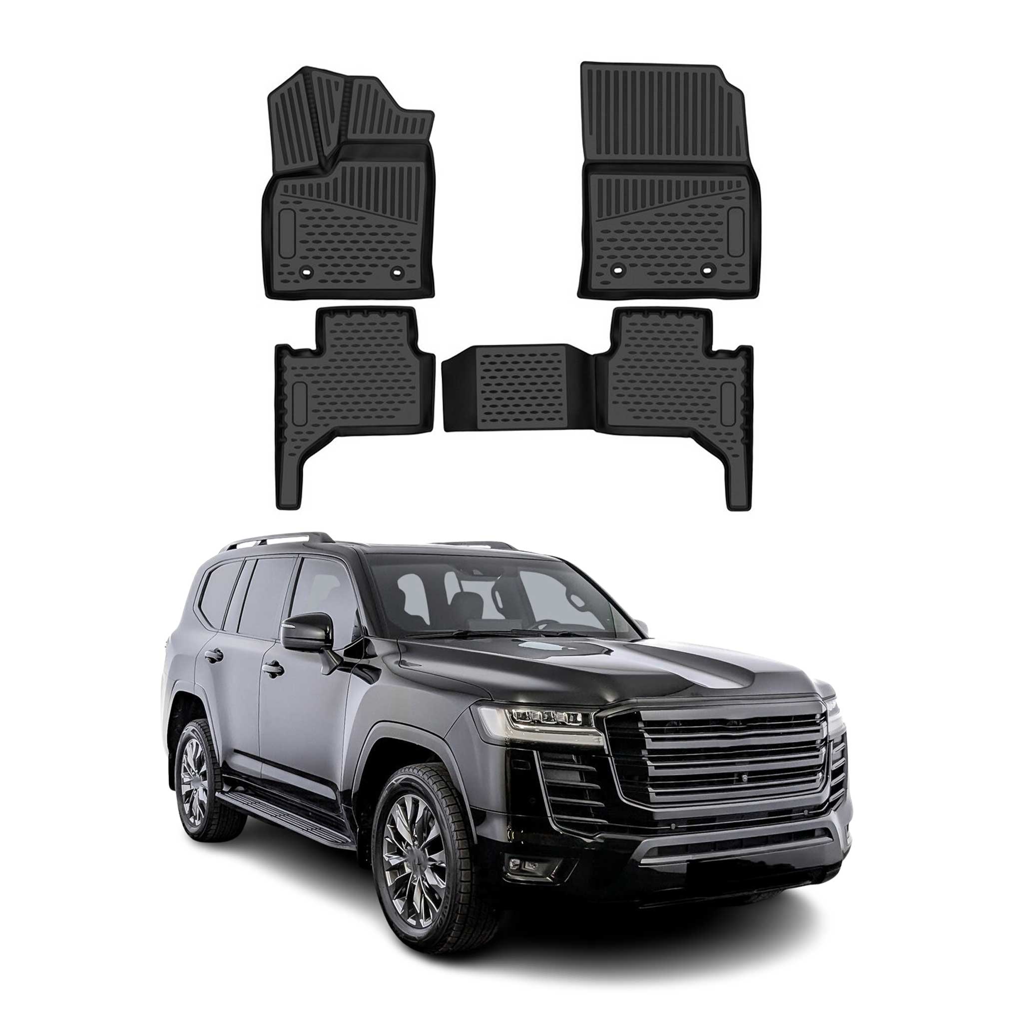 OMAC Gummimatten Fußmatten für Toyota Land Cruiser J300 2022-2026 TPE Schwarz