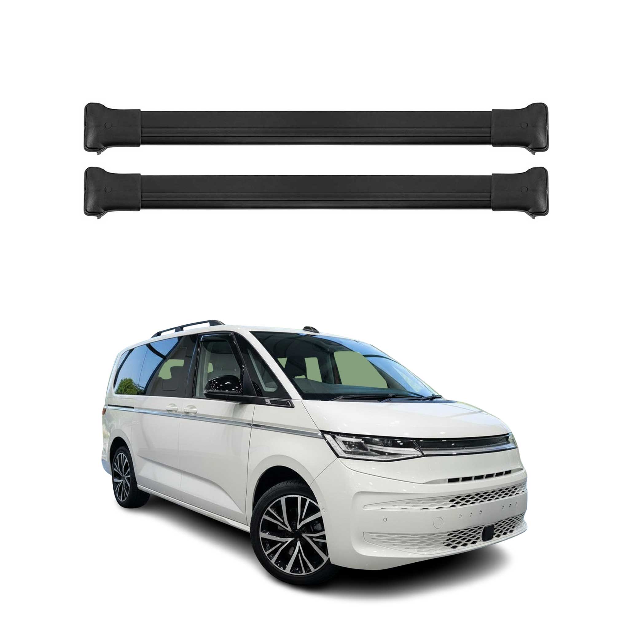 Dachträger Grundtäger für VW T7 Multivan 2021-2026 75kg Aluminium Schwarz 2tlg