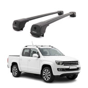 Dachträger Grundträger für VW Amarok I 2010-2020 Aluminium 75kg Schwarz 2tlg