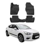 OMAC Gummimatten Fußmatten für Citroen DS4 2011-2015 TPE Automatten Schwarz 4x