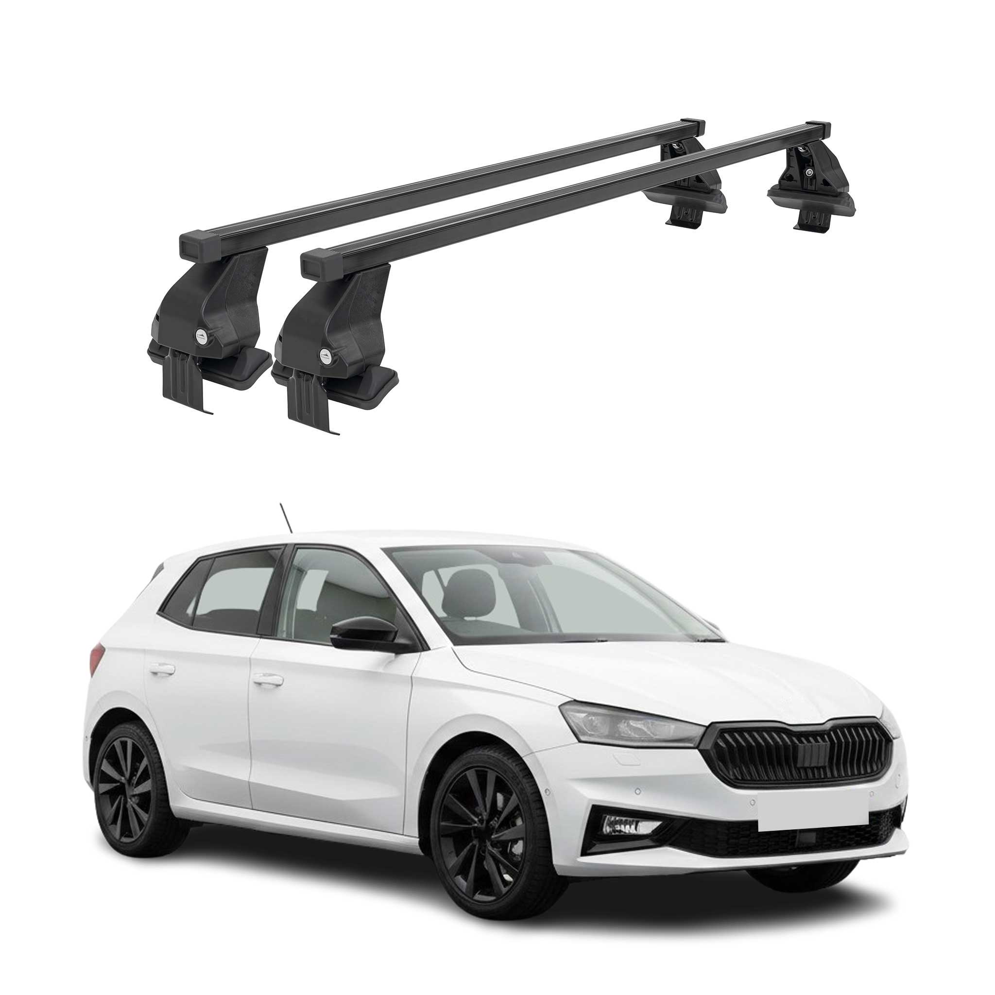 Menabo Dachträger Grundtäger für Skoda Fabia mk4 2022-2026 Schwarz Stahl 2tlg