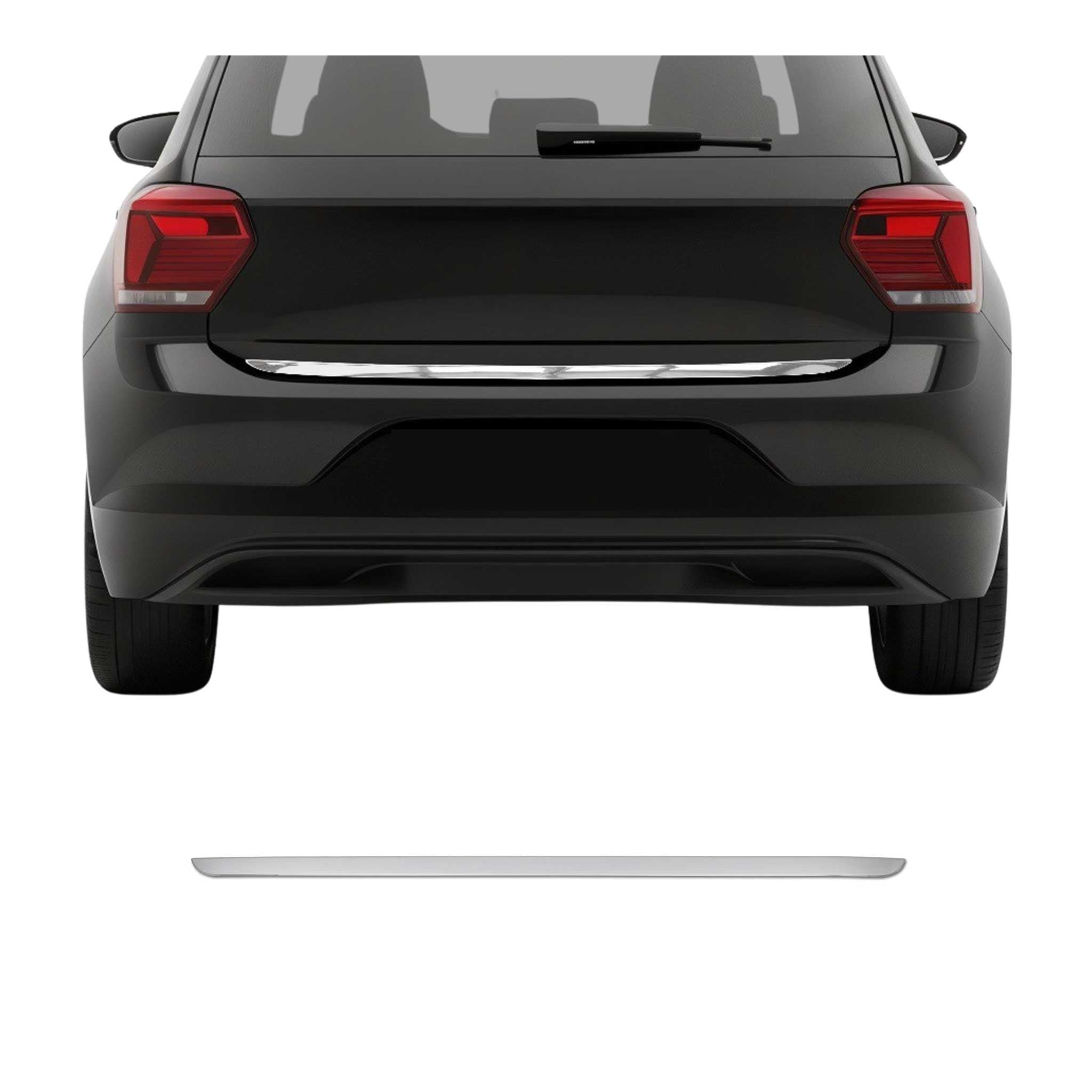 Kofferraumleiste Heckklappe Leiste für VW Polo 2017-2021 Untere Edelstahl Chrom
