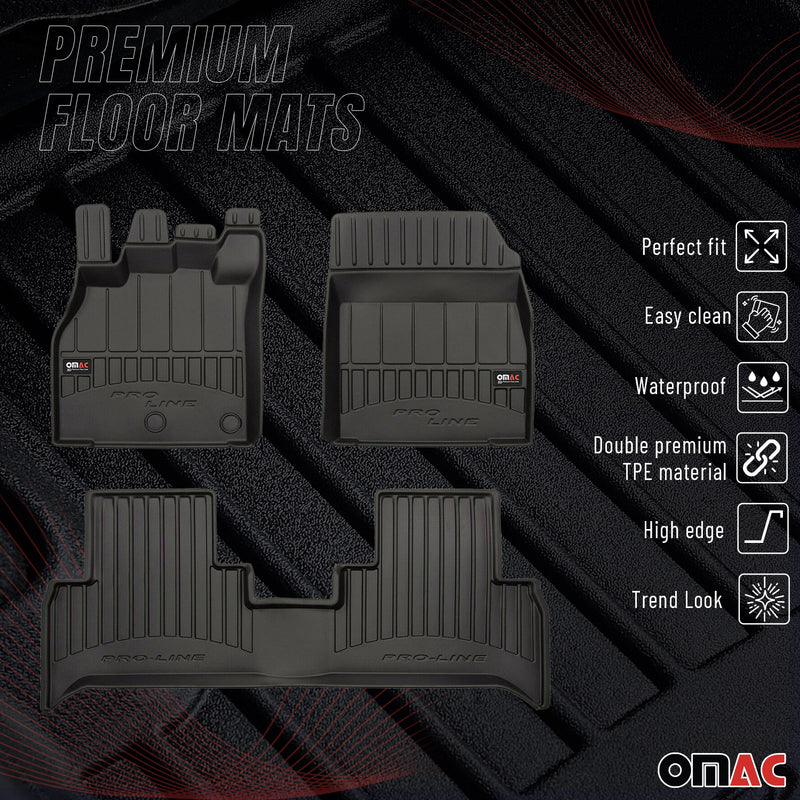 OMAC Gummi Fußmatten für Renault Grand Scenic JZ 2009-2016 Premium TPE 3x