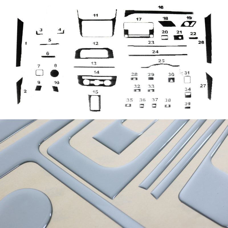 Innenraum Dekor Cockpit für VW Caddy 2015-2020 Aluminium Optik 39tlg