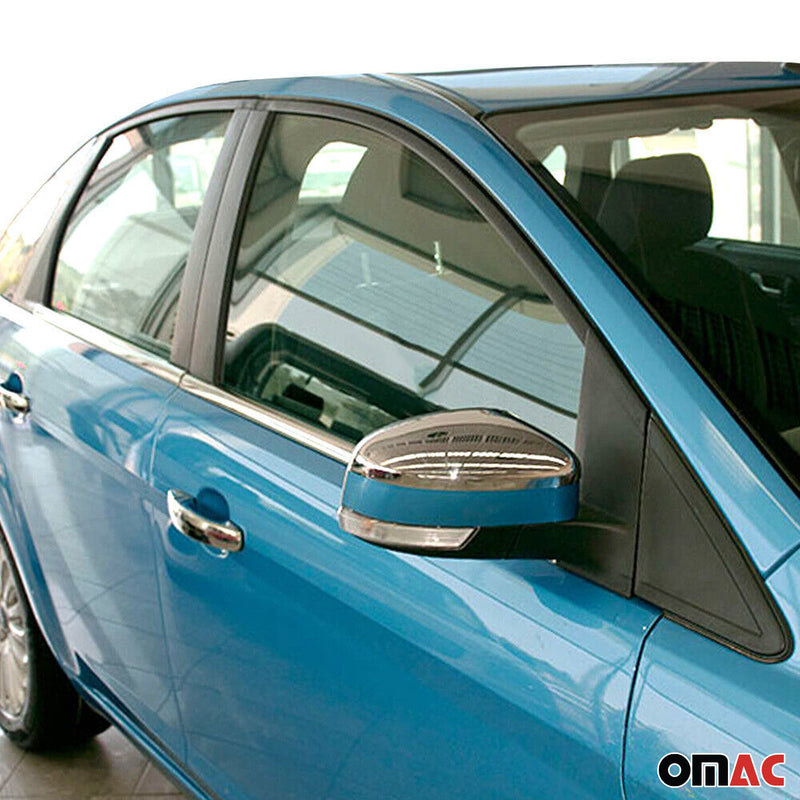 Spiegelkappen Spiegelabdeckung für Ford Focus 2011-2018 Edelstahl Silber 2tlg