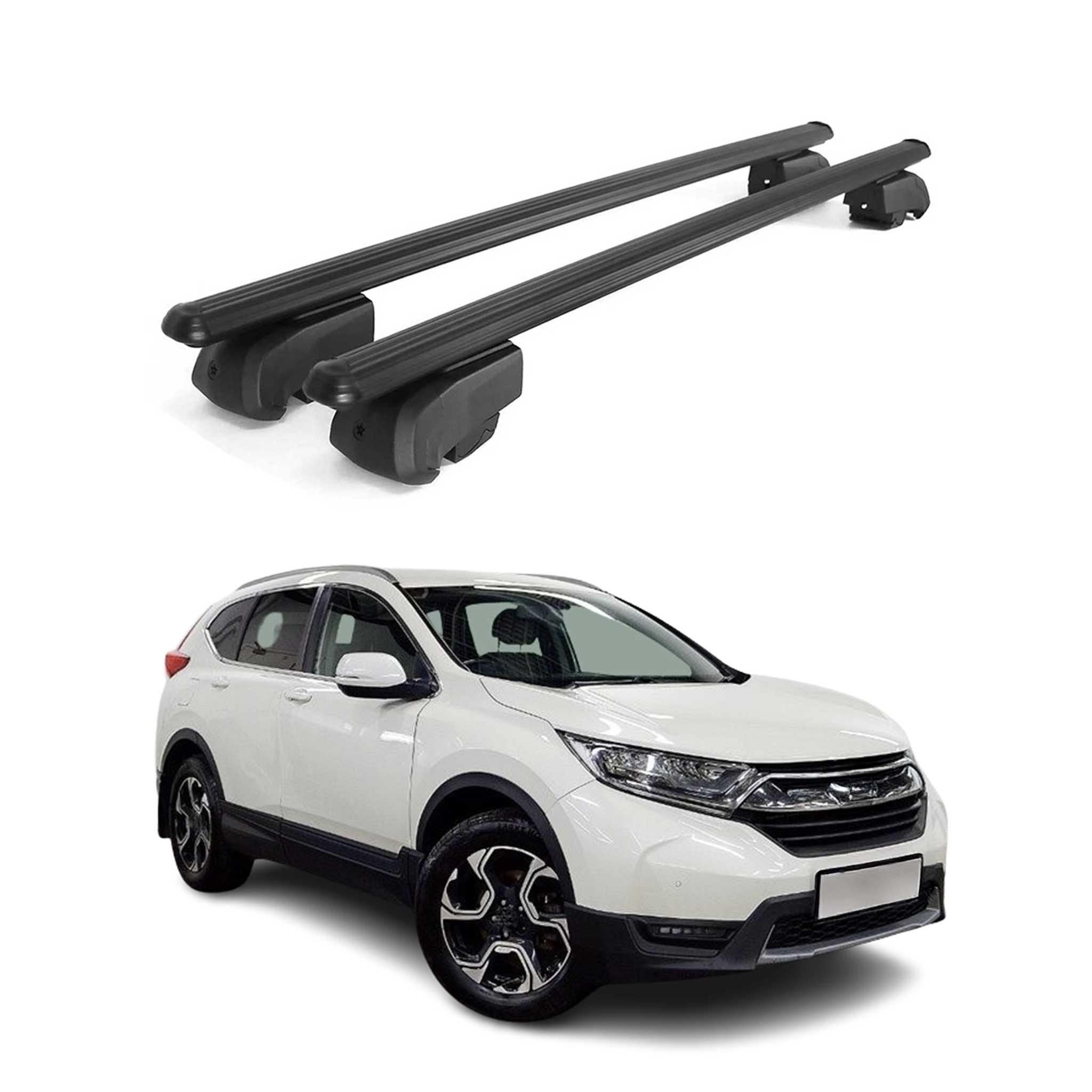 Dachträger Gepäckträger für Honda CR-V 2019-2023 ABE Aluminium Schwarz 2x