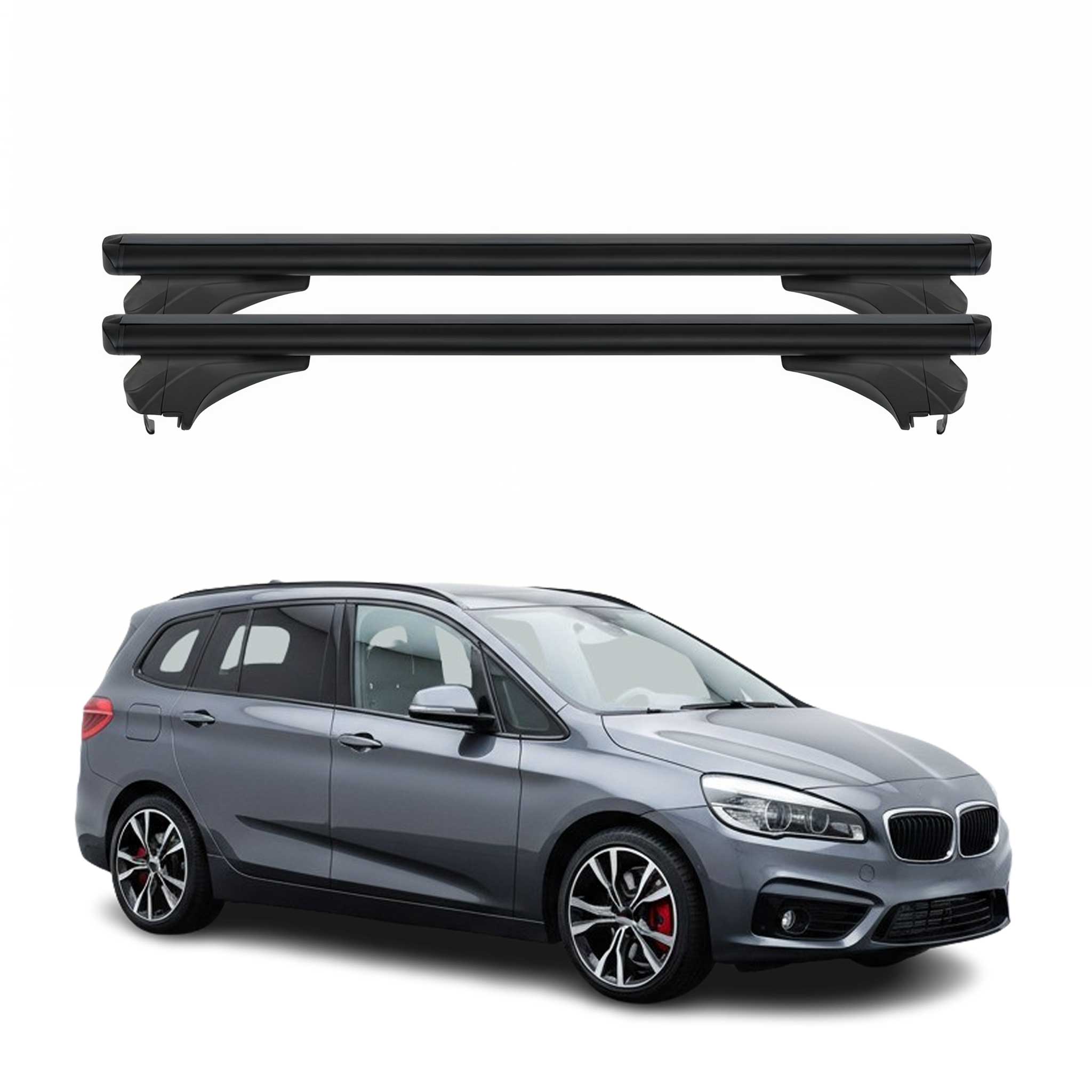 Menabo Dachträger für BMW 2er F46 Gran Tourer 2015-2025 Aluminium Schwarz 2 tlg