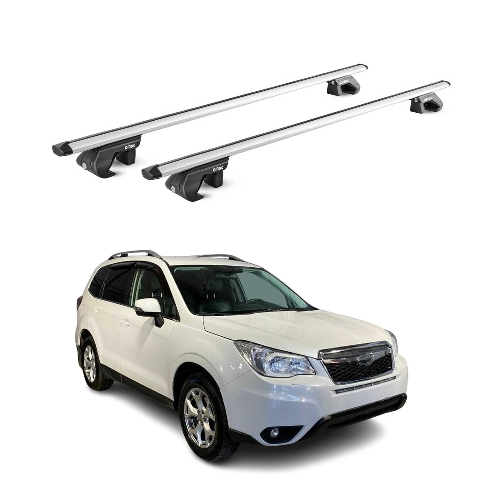 Dachträger Grundtäger für Subaru Forester IV 2013-2018 90kg Alu Silber ABE 2x