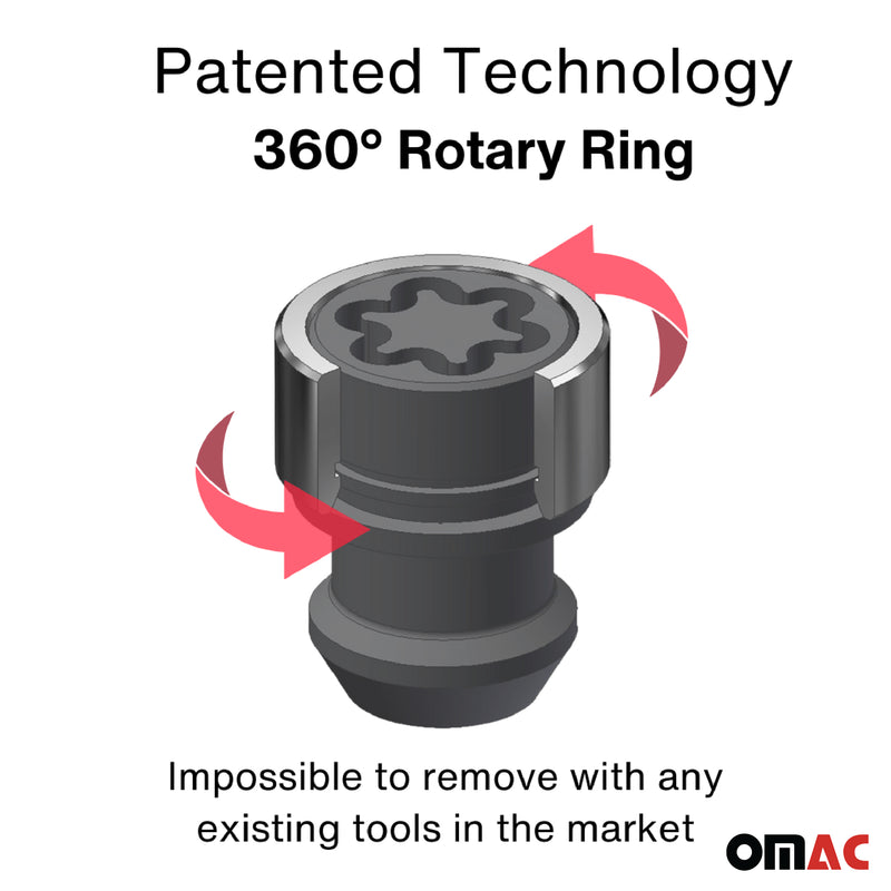 Radschloss Radschrauben Satz für Dodge Nitro 2007-2012 Felgenschloss Schwarz 4x