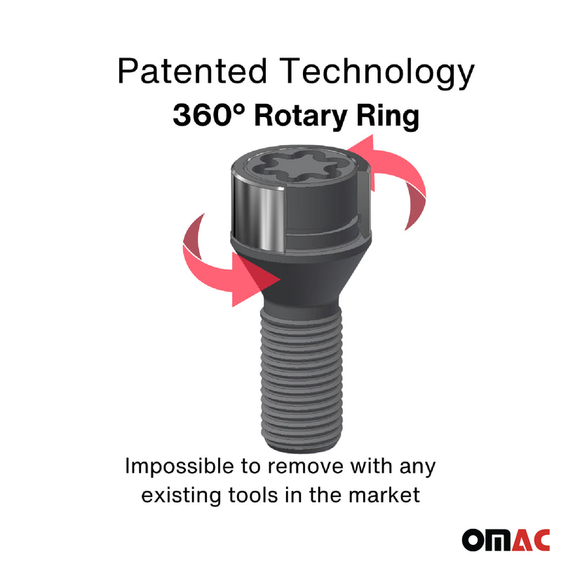 Radschloss Radschrauben Satz für BMW X3 G3XN ab 2009 Schwarz 4tlg M14x1.25