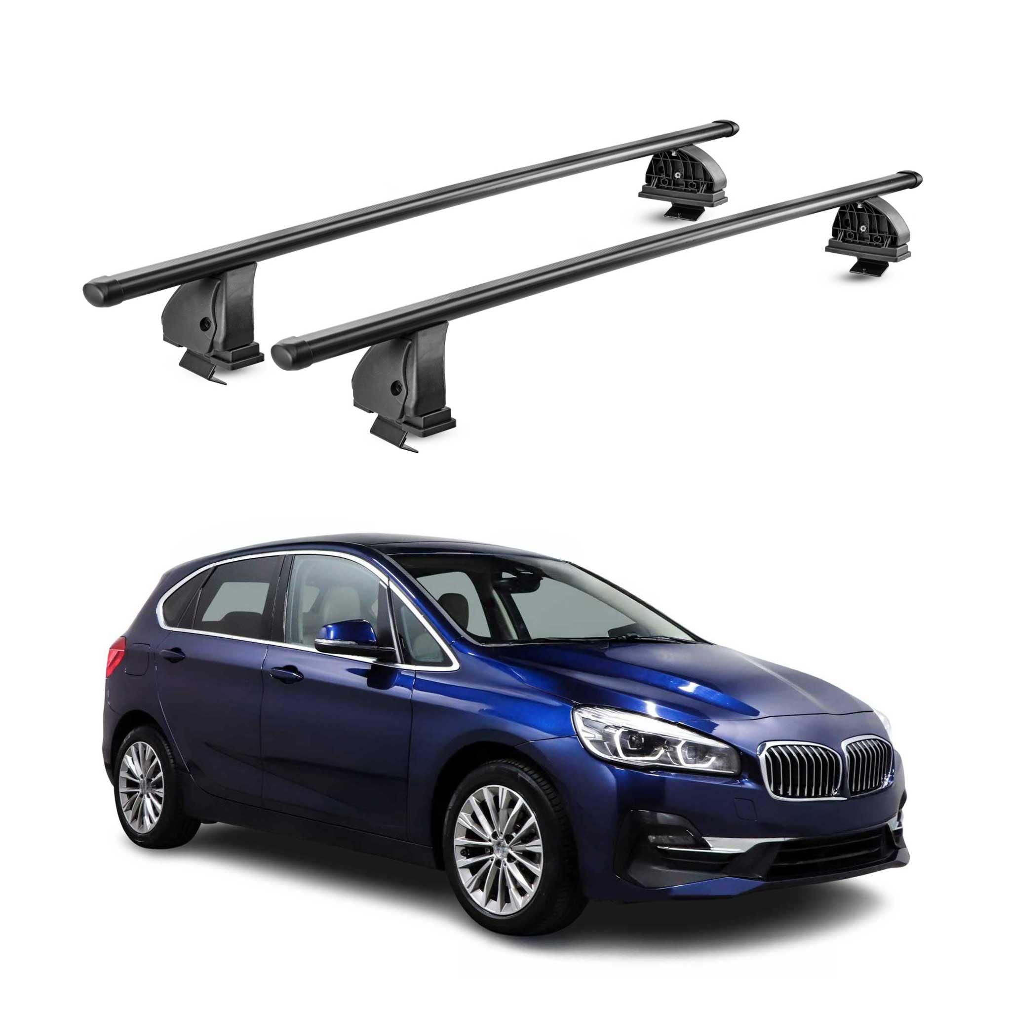 Stahl Dachträger für Bmw 2er Active Tourer F45 2014-2021 TÜV 75 kg 2tlg Schwarz