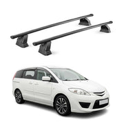 Stahl Dachträger für Mazda 5 2005-2015 TÜV Abschließbar 75 kg 2tlg Schwarz