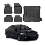 OMAC Fußmatten & Kofferraumwanne Set für Volvo V60 2019-2026 Gummi Schwarz 5x